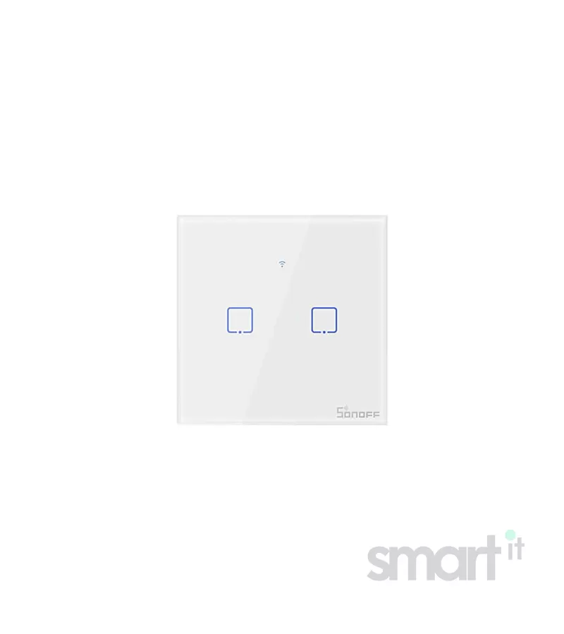 Smart WiFi настенный Выключатель двухклавишный, белый цвет артикул: T0UK2C image