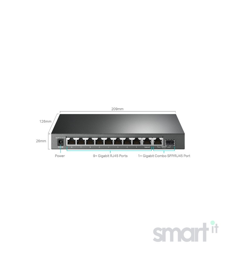 TP-Link PoE-коммутатор Easy Smart, 8 гигабитных порта PoE, TL-SG1210MPE image