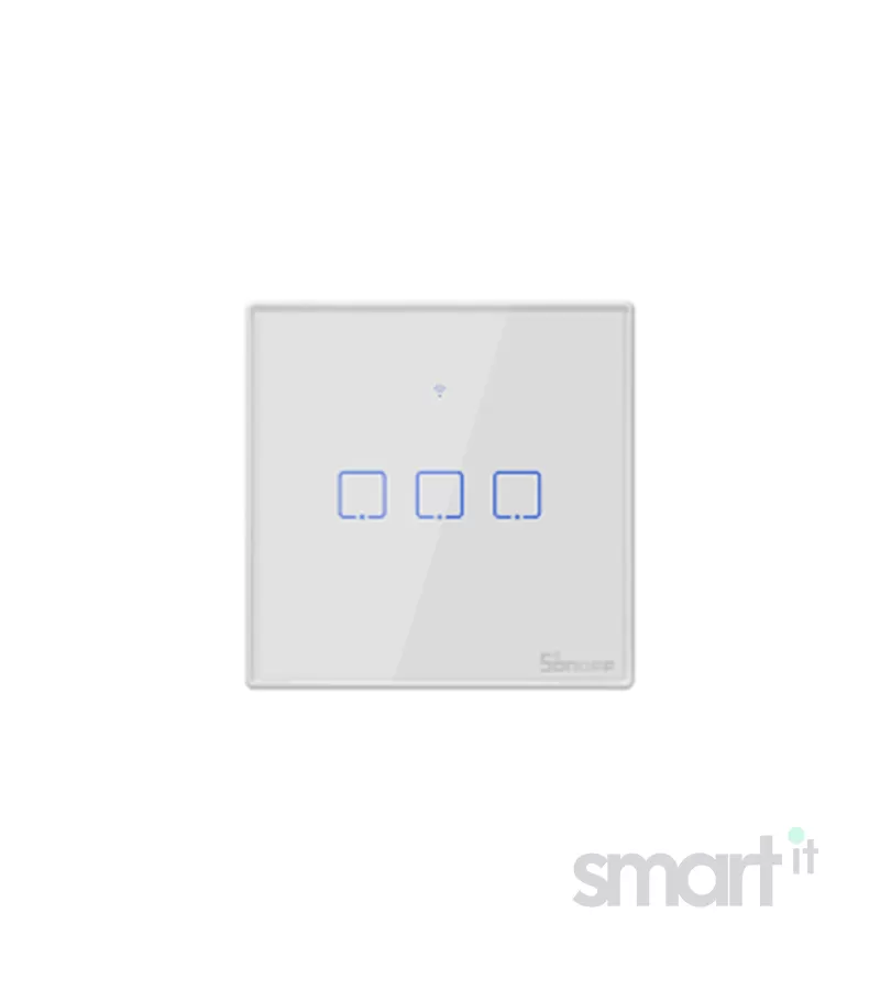 Smart WiFi настенный Выключатель трехклавишный,  белый цвет артикул: T0UK3C фото