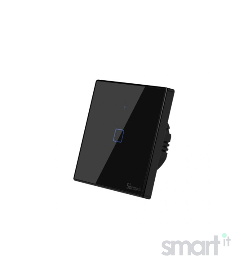 Smart WiFi настенный Выключатель одноклавишный,  чёрный цвет артикул: T3UK1C фото