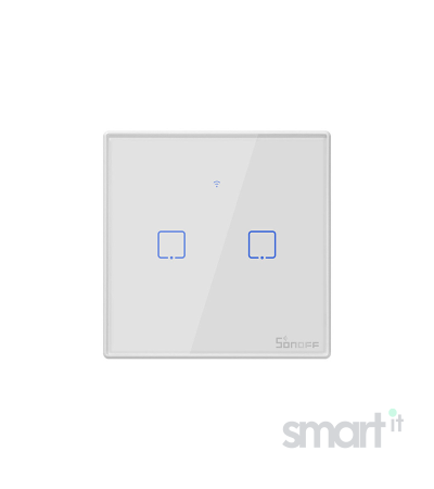 Smart WiFi настенный Выключатель двухклавишный, белый цвет артикул: T2UK2C image thumbnail