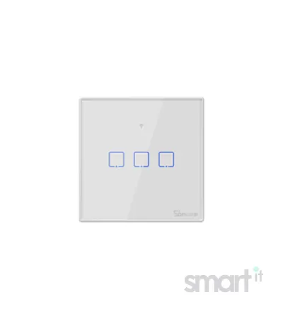 Smart WiFi настенный Выключатель трехклавишный,  белый цвет артикул: T0UK3C image thumbnail