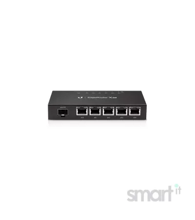 Ubiquiti EdgeRouter X SFP, powerful router with 5 Gigabit RJ45 ports with passive PoE support and 1 x SFP port, 50W total PoE Power, CPU Dual-Core 880 MHz MIPS1004Kc, 256 MB DDR3 RAM, 256 MB NAND, Wall mount (ER-X-SFP-EU) image thumbnail