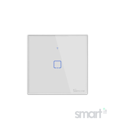 Smart WiFi настенный Выключатель одноклавишный, белый цвет артикул: T2UK1C image thumbnail
